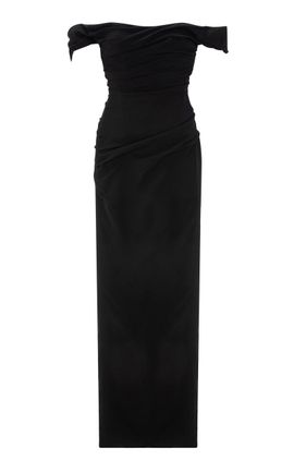 Marmar Halim Marmar Halim OffTheShoulder Draped Crepe Maxi Dress