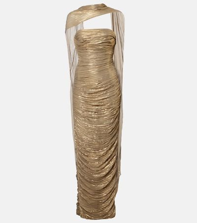 Marmar Halim Marmar Halim Pleated caped gown
