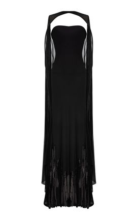 Marmar Halim Marmar Halim Pleated Chiffon Cape