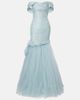 Marmar Halim Marmar Halim Pleated off-shoulder bustier gown - 1