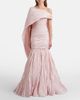 Marmar Halim Marmar Halim Pleated taffeta bustier gown and cape set - 2