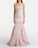 Marmar Halim Marmar Halim Pleated taffeta bustier gown and cape set - 7