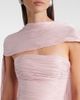 Marmar Halim Marmar Halim Pleated taffeta bustier gown and scarf set - 3