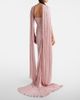 Marmar Halim Marmar Halim Pleated taffeta bustier gown and scarf set - 6