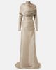 Marmar Halim Marmar Halim Pleated taffeta turtleneck gown - 1