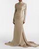 Marmar Halim Marmar Halim Pleated taffeta turtleneck gown - 2