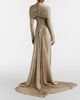 Marmar Halim Marmar Halim Pleated taffeta turtleneck gown - 5