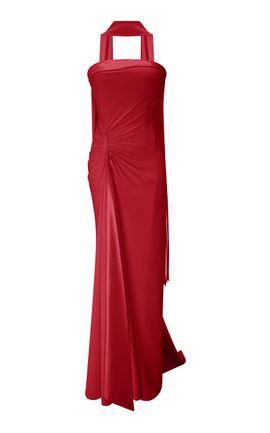 Marmar Halim Marmar Halim Strapless Crepe Maxi Dress With Scarf