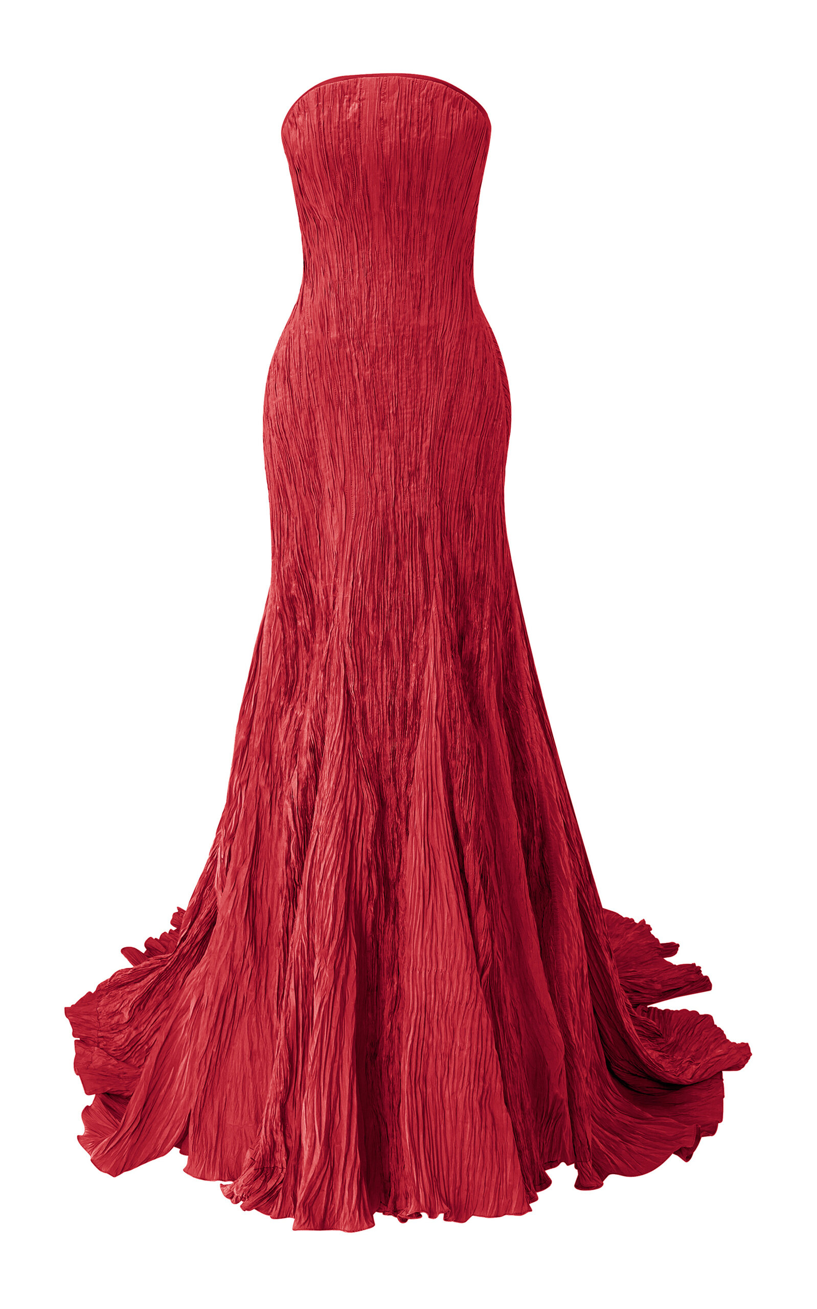 Marmar Halim Marmar Halim Strapless Pleated Taffeta Mermaid Dress