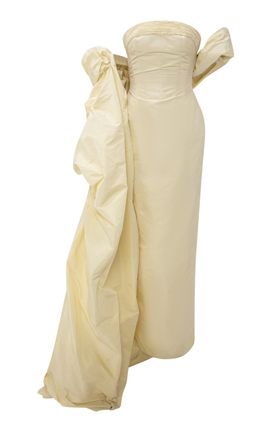 Marmar Halim Marmar Halim Strapless Taffeta Maxi Dress With Cape