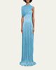 MARMAR HALIM Roseya Pleated Satin Draped Cape Gown - 2