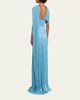 MARMAR HALIM Roseya Pleated Satin Draped Cape Gown - 3