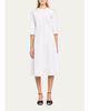 Marni 3/4-Sleeve Cotton Midi A-Line Dress - 2