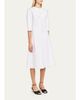 Marni 3/4-Sleeve Cotton Midi A-Line Dress - 4