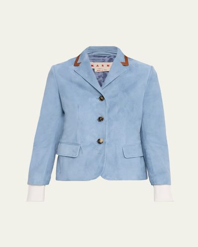 Marni Baby Suede Single-Breasted Jacket