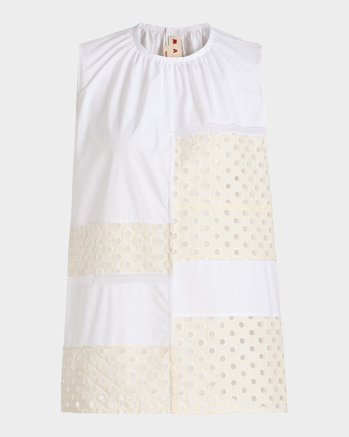 Marni Broderie Anglaise Patchwork Sleeveless Top