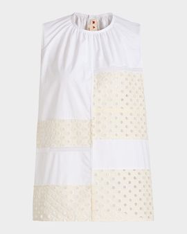 Marni Broderie Anglaise Patchwork Sleeveless Top