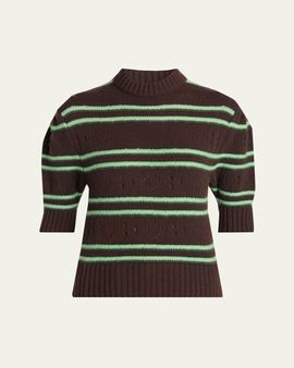 Marni Cashmere Perforated Striped Sweater