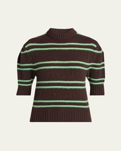 Marni Cashmere Perforated Striped Sweater