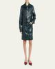 Marni Crinkled Faux-Leather Knee-Length Skirt - 2