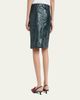 Marni Crinkled Faux-Leather Knee-Length Skirt - 3