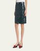 Marni Crinkled Faux-Leather Knee-Length Skirt - 4