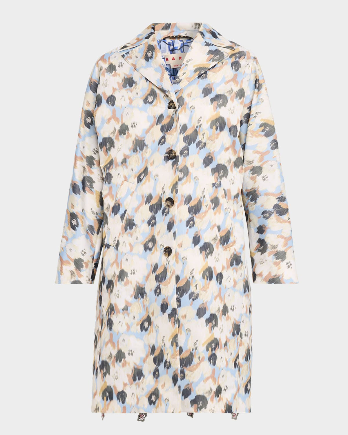 Marni Floral-Print Reversible Cocoon Coat
