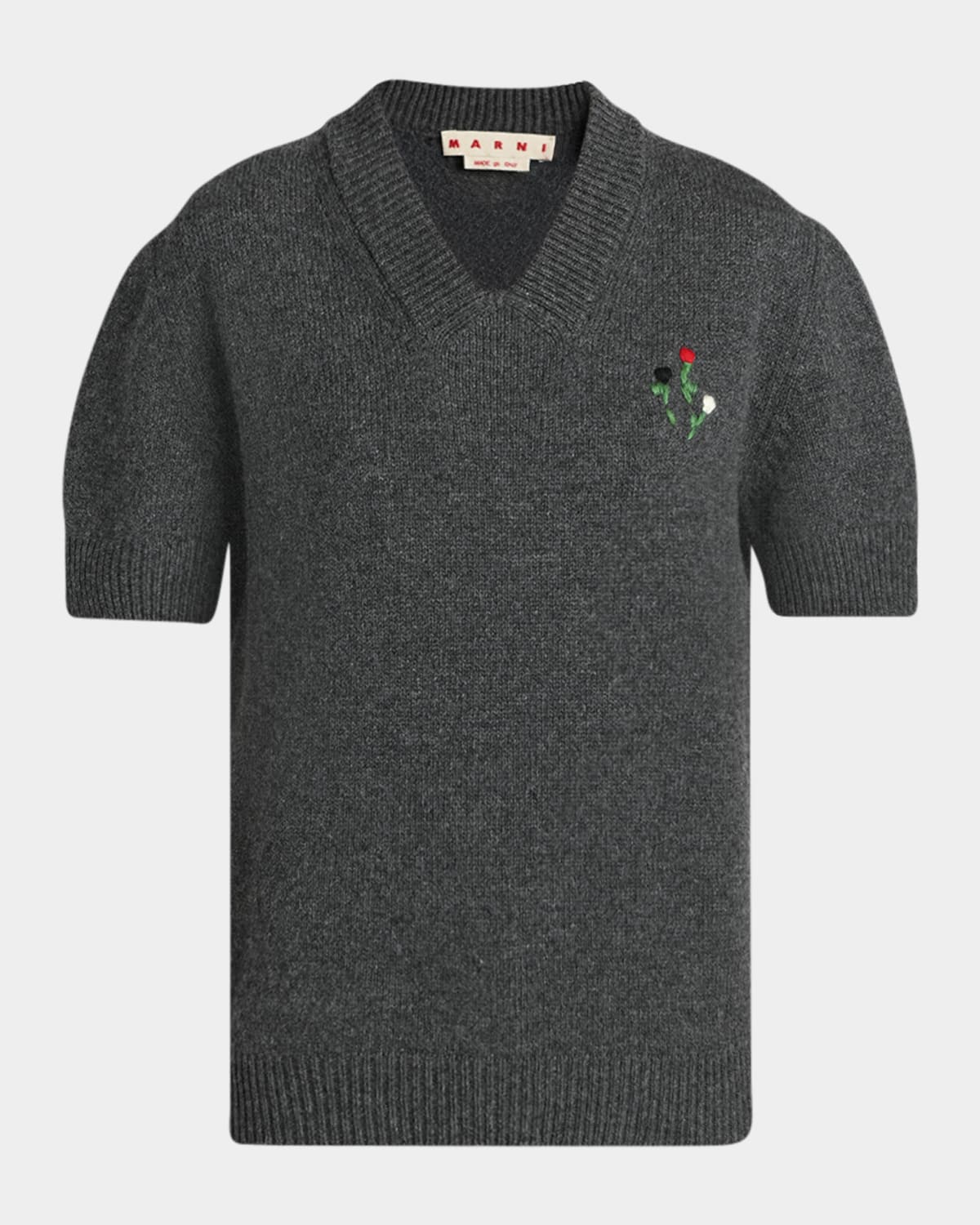 Marni Floral Embroidered Wool-Cashmere Sweater