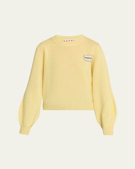 Marni Logo Patch Cashmere Crewneck Sweater