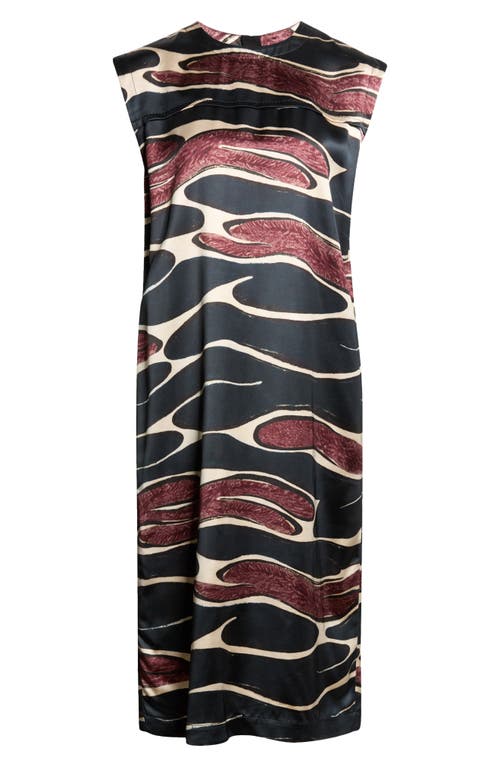 Marni Marni Abstract Weave Satin Midi Dress