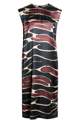 Marni Marni Abstract Weave Satin Midi Dress