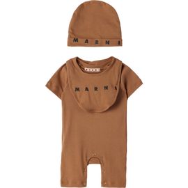 Marni Marni Baby Brown Cotton Bodysuit Set