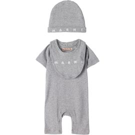 Marni Marni Baby Gray Cotton Bodysuit Set