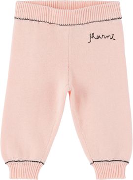 Marni Marni Baby Pink Embroidered Logo Lounge Pants