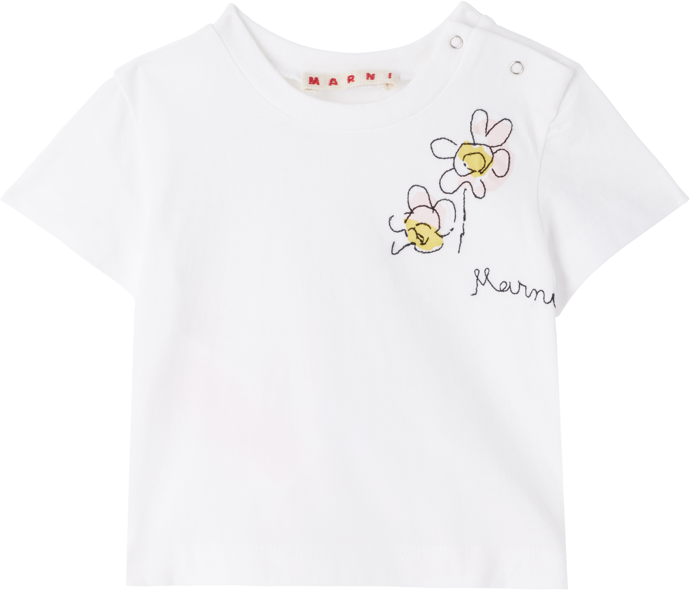 トップス MARNI baby Marni - Baby White Printed-Logo T-shirt