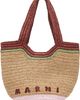 Marni Marni Beige & Red Paper Raffia Seaside Tote - 1