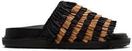 Marni Marni Black & Beige Fringe Sandals