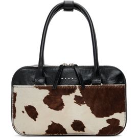 Marni Marni Black & Brown Small Cow Print Bowling Bag