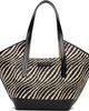 Marni Marni Black & White Raffia-Effect Waves Small Tote - 1