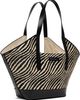 Marni Marni Black & White Raffia-Effect Waves Small Tote - 2