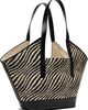Marni Marni Black & White Raffia-Effect Waves Small Tote - 3