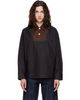 Marni Marni Black Contrast Bib Insert Poplin Shirt - 1