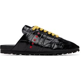 Marni Marni Black Croc-Effect Leather Softy Soccer Slip-On Sneakers