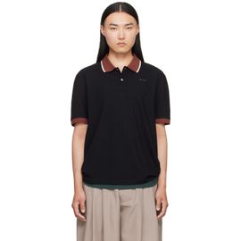 Marni Marni Black Embroidered-Logo Polo