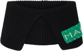 Marni Marni Black Fisherman Rib Wool Pullover Scarf