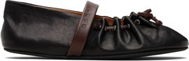 Marni Marni Black Leather Mary Jane Soft Ballerina Flats