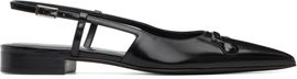Marni Marni Black Leather Trunkaroo Pointed Toe Slingback Ballerina Flats