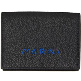 Marni Marni Black 'Marni Mending' Leather Trifold Wallet