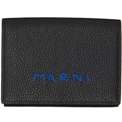 Marni Marni Black 'Marni Mending' Leather Trifold Wallet