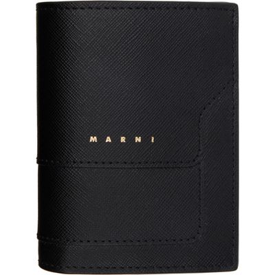 Marni Marni Black Saffiano Leather Bi-Fold Wallet